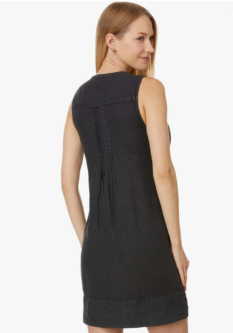 Faherty NWT Isha Dress in Washed Black Size Large 100% Linen Mini - Picture 2 of 8